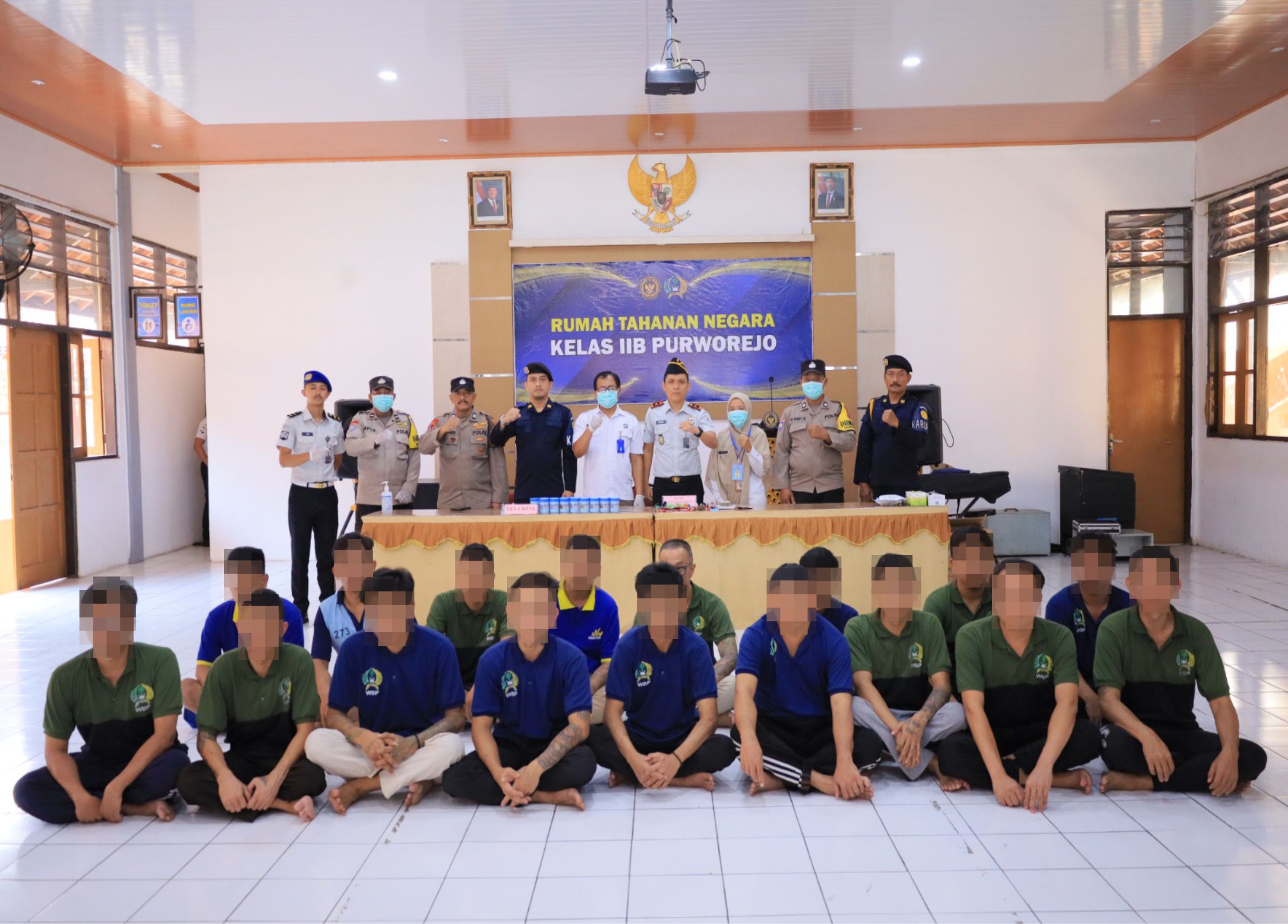 Cegah Gangguan Kamtib, Rutan Purworejo Gandeng BNN dan Polri Gelar Penggeledahan dan Tes Urine